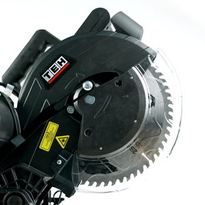 Sierra <span class=keywords><strong>ingletadora</strong></span> compuesta de doble cabezal con transmisión por correa, eléctrica, de grado industrial, de 255 mm y 1800 W, para madera, metal y proyectos de bricolaje, con láser. - Product Image 4