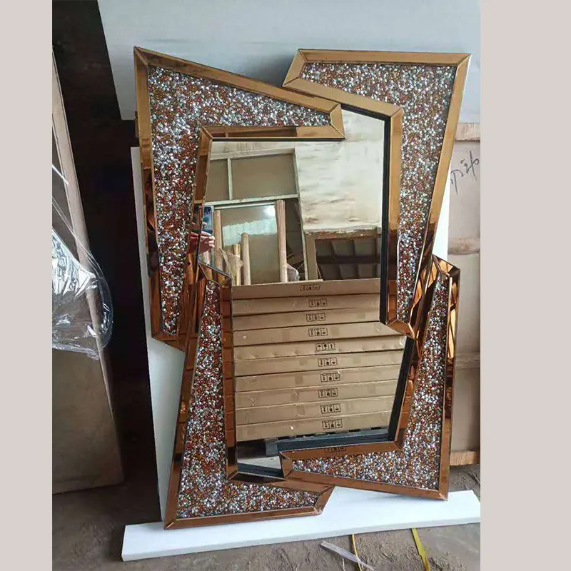 Мебель с измельченными бриллиантами, прямоугольное настенное зеркало, декоративные домашние зеркала, зеркало в стиле арт-деко