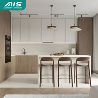 AIS 2025 personnalisé, blanc brillant, fabriqué en Chine, armoires de cuisine, organisateur et rangement, ensemble de meubles de cuisine avec îlot