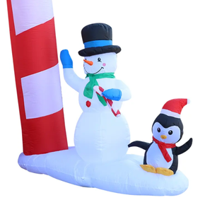 Tùy Chỉnh Lớn Inflatable Ngoài Trời LED Santa Claus Và Cây Giáng Sinh Snowman Chim Cánh Cụt Bầu Không Khí Vòm Trang Trí - Product Image 3