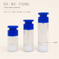 Flacon pompe sans air en plastique à double paroi, rechargeable, anti-fuite, portable, pour sérum et crème visage, logo personnalisé, faible MOQ