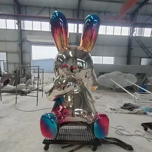 2023 Wholesale Hot Selling New Product Promotion Gift Decoration Fiberglass Rabbit Sculpture For Living Room