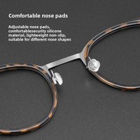 Lunettes photochromiques anti-lumière bleue ultra-légères, monture écaille de tortue, monture métallique rétro, monture ronde pour hommes