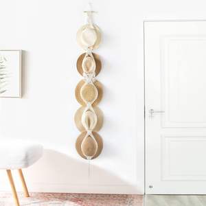 Accueil Bobo Decor suspendu macramé <span class=keywords><strong>porte</strong></span>-chapeau cintres <span class=keywords><strong>porte</strong></span>-chapeau pour mur coton corde tissage Cowboy chapeau organisateur affichage main - Product Image 3