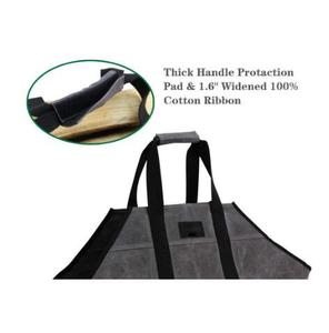 Durable Waxed Canvas Bag Carrying Tote Bag Firewood <strong>Log</strong> <strong>Carrier</strong> for Wood - Product Image 5