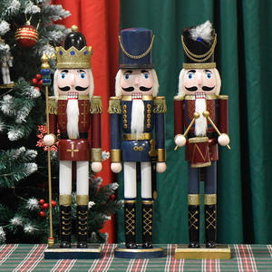 2024 nouvelles décorations de noël 50cm 20 pouces <span class=keywords><strong>grand</strong></span> beau soldat en étain en bois <span class=keywords><strong>casse</strong></span>-<span class=keywords><strong>noisette</strong></span> décoration pour cadeau de noël artisanat exquis - Product Image 2
