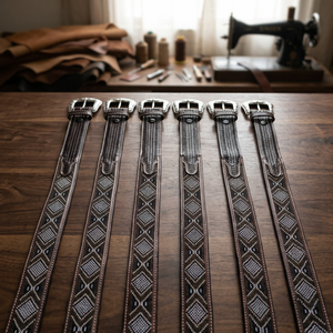 Ceintures pour hommes BS INTERNATIONAL NA154 100% écologiques, style vintage, boucle à ardillon, longueur personnalisée, gravure à la main, vente en gros - Product Image 1