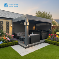 Pergola en aluminium robuste et écologique Sweet Home avec toit à lames orientables automatiques, imperméable, gazebo d'extérieur avec drainage intégré 3x4