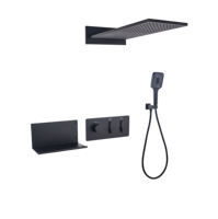 Mitigeur de douche moderne en laiton finition bronze avec thermostat, cartouche céramique, 2 fonctions eau chaude/froide