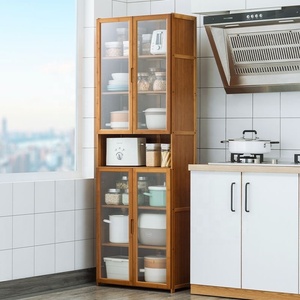 Buffet en bambou pour petit espace, étagère de rangement de cuisine, <span class=keywords><strong>casier</strong></span> mural pour salon, meuble de rangement pour thé et <span class=keywords><strong>vin</strong></span> à domicile - Product Image 2