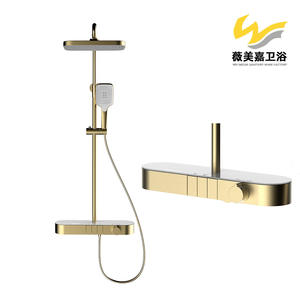 Douche murale à jet supérieur avec affichage numérique thermostatique intelligent à trois niveaux de luxe, ensembles de salle de bain en gros - Product Image 6