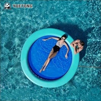 Plateforme flottante gonflable ronde en maille pour bain de soleil, hamac aquatique, île flottante pour lac, ponton gonflable pour plage privée et complexe hôtelier