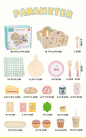 Panier de pique-nique de jeu d'imitation pour enfants avec desserts et boissons, pour le plaisir en intérieur et en extérieur, en bois, avec des aliments de jeu pour le camping