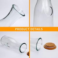 Carafe en verre KANGAROO 8oz 0,5 litre 1 litre 35OZ, vente en gros, carafe à vin et à eau, bouchons en bois, ouverture facile, gravure acide personnalisée