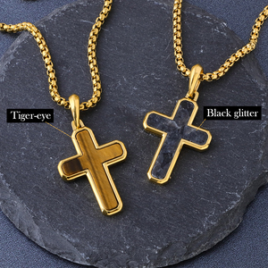 Gioielli di moda oro placcato <span class=keywords><strong>pietre</strong></span> <span class=keywords><strong>naturali</strong></span> nero agata onice occhio di tigre lapislazzuli di lusso <span class=keywords><strong>pietre</strong></span> preziose ciondolo collane per <span class=keywords><strong>uomo</strong></span> - Product Image 4