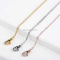 Chaîne en acier inoxydable pour femmes et hommes, collier de câble, disponible en argent et or Rose, vente en gros, d'usine,