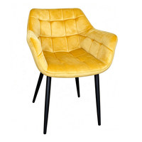 Chaise de salle à manger en velours rembourrée avec coutures quadrillées pour salle à manger, café, hôtel (vente en gros)