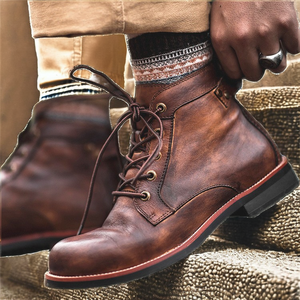 Botines de Tobillo para Hombre con Logotipo Personalizado, Estilo Vintage, Dropshipping, Talla Grande, Plataforma Gruesa, Botas de Moda para Otoño/Invierno - Product Image 2