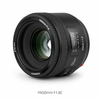 Objectif Yongnuo YN50mm F1.8 AF plein format à grande ouverture pour monture EF DSLR, autofocus, taille de filtre 52mm, noir