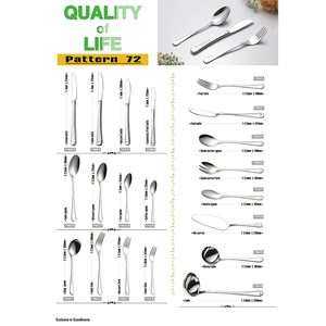 Patrón 72 Clásico, Cubertería Ecológica de Acero Inoxidable 304 con Acabado Espejo, Cuchara, Cuchillo, Tenedor, Servidor de Ensaladas/Pasteles, Cucharón, para Fiestas - Product Image 5