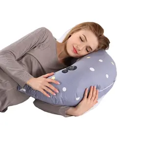 Almohada de lactancia en forma de C para dormir, suave, con cubierta de terciopelo desmontable, rosa, venta al por mayor