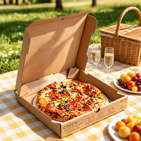 Boîtes à pizza en papier kraft personnalisées avec logo, qualité alimentaire, carton ondulé, emballage pour pizza en gros