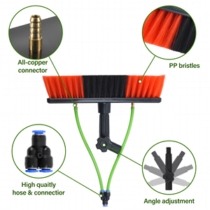 Brosse télescopique en aluminium de 18 pieds pour gouttières, brosse alimentée en eau avec perche d'extension, outil de <span class=keywords><strong>nettoyage</strong></span> de panneaux solaires pour le <span class=keywords><strong>nettoyage</strong></span> des vitres - Product Image 2