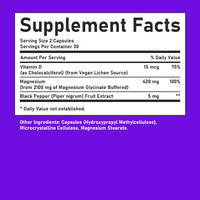 Capsules de magnésium glycinate 420 mg à haute puissance pour la relaxation musculaire et le soutien du sommeil, favorisant la santé digestive