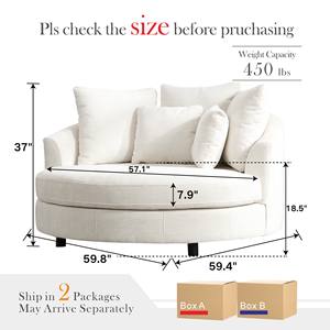 Canapé d'appoint rond surdimensionné en tissu chenille écologique Shenzhou pour salon - Product Image 5