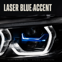 Feux de jour à LED bicolores pour BMW G30 Série 5 2018-2020, style Ikon, clignotants Spoon, amélioration des feux de jour