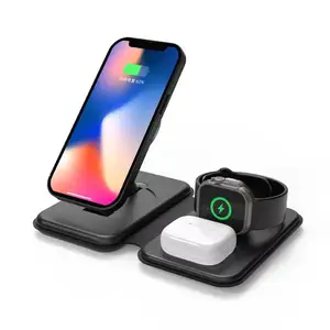 Qi Foldable 3 in 1 Universal Wireless Charger Charging Station 15W Magnetic Wireless Charger Station For iPhone 15 14 13 12