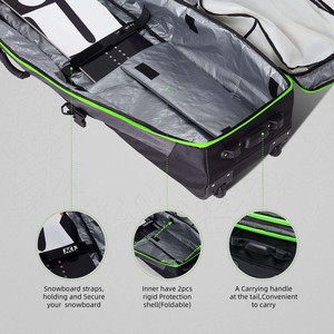Échantillon gratuit Sac de snowboard rembourré personnalisé 165 cm 155 cm Sac d'équipement de snowboard avec grande poche imperméable - Product Image 3