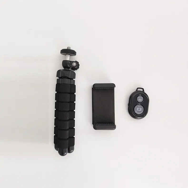 Mini trípode de pulpo de esponja Flexible portátil, soporte para teléfono móvil, trípode de cámara para teléfono inteligente con control remoto inalámbrico