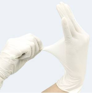 Gants d'examen en latex sans poudre, épaisseur 5 MIL, blanc laiteux, pour écran, imperméables, longueur 24 CM, bord coupé, jetables - Product Image 6