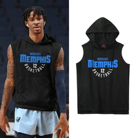 Chaleco con capucha de entrenamiento americano para hombre, Camiseta de algodón sin mangas para gimnasio