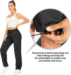 <strong>Womens</strong> Summer Mid Hiking <strong>Pants</strong> Quick Dry UPF 50 Lightweight Travel Golf <strong>Cargo</strong> Safari Zipper Pockets 90% Polyester 10% Spandex - Product Image 4