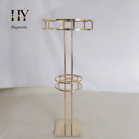 Support à fleurs de mariage moderne en métal Hayworth, design double couche, fait main, électroplaqué, décoration de centre de table de haute qualité