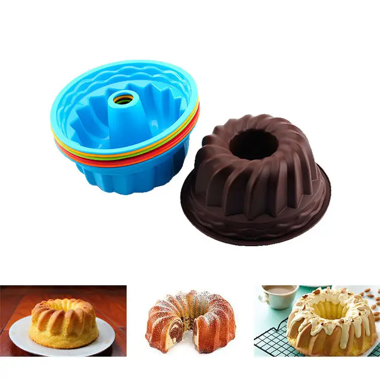 Stampo Gugelhupf a forma di zucca di alta qualità stampo per ciambella Bundt in Silicone per cottura in Chiffon cavo Kugelhopf Pan