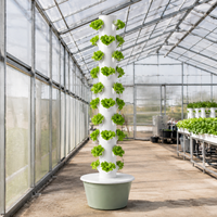 Tour hydroponique pour 40 plantes avec pompe à eau intégrée - Système de culture vertical à 10 étages avec réservoir de nutriments de 30L