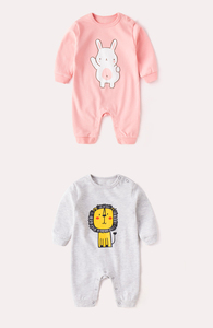 Printemps Manches Longues Mignon Dessin Animé Écologique Lin Barboteuse Bébé Vêtements - Product Image 6