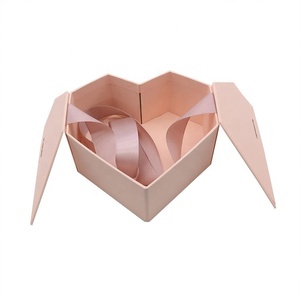 Caja de regalo personalizada en color negro, plateado y rosa, con forma de corazón, bonita bufanda, diadema, cajas de regalo - Product Image 3