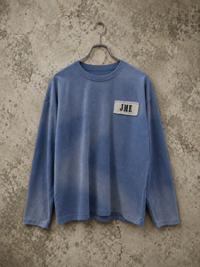 เสื้อยืดสตรีทแวร์คอกลมทรงโอเวอร์ไซส์ ผ้าฝ้าย 100% สไตล์วินเทจ ล้างสีแบบแอซิด แขนยาว สำหรับผู้ชาย - Product Image 2