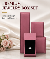 Assortiment de boîtes de rangement pour bijoux en cuir PU de qualité supérieure, velours élégant, fermeture à pression, différentes tailles, pour bagues, boucles d'oreilles, pendentifs, colliers, en vrac