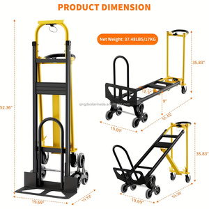 TIANHAIDA 3 in 1 Troli Lipat Aluminium Tugas Berat yang Dapat Diubah Menjadi Gerobak Dorong dengan Roda Tiup dan Pegangan Ergonomis untuk Konstruksi - Product Image 2
