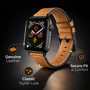 Correa Deportiva de Cuero Genuino con Punta en Forma de Cola para <span class=keywords><strong>Apple</strong></span> <span class=keywords><strong>Watch</strong></span> Series 8 7 6 5 4 3 <span class=keywords><strong>SE</strong></span> 9 Ultra 2 49 con Función Transpirable 38/42MM - Product Image 2