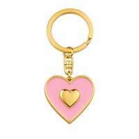 Porte-clés personnalisé en alliage de zinc émaillé en forme de cœur, durable, avec logo sur mesure, prix d'usine, porte-clés porte-bonheur « Amour éternel »