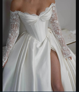 <span class=keywords><strong>Robe</strong></span> de mariée longue à épaules dénudées, en cristal royal, antistatique, coupe trapèze, nouvelle collection automne-<span class=keywords><strong>hiver</strong></span> 2025, dentelle, ajustée, traîne - Product Image 1