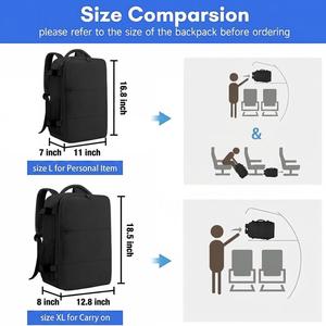 Grand sac à dos de voyage avec compartiment à chaussures 45 x 36 x 20 cm, bagage cabine, compatible avec ordinateur portable 15,6 pouces - Product Image 4