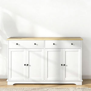 <span class=keywords><strong>Buffet</strong></span> en bois avec rangements, étagères réglables, 4 tiroirs et 4 portes pour salon et cuisine - Product Image 5