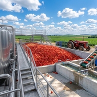 Chaîne de production automatique de pâte de tomate, confiture, sauce et ketchup pour le remplissage et l'emballage